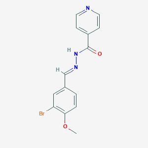 molecular formula C14H12BrN3O2 B3865942 N'-[(E)-(3-bromo-4-methoxyphenyl)methylidene]pyridine-4-carbohydrazide 