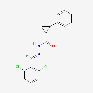 molecular formula C17H14Cl2N2O B3865967 N'-[(E)-(2,6-dichlorophenyl)methylidene]-2-phenylcyclopropanecarbohydrazide 