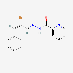 molecular formula C15H12BrN3O B3865982 N'-[(1E,2E)-2-bromo-3-phenylprop-2-en-1-ylidene]pyridine-2-carbohydrazide 
