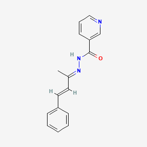 molecular formula C16H15N3O B3866007 N-[(E)-[(E)-4-phenylbut-3-en-2-ylidene]amino]pyridine-3-carboxamide 