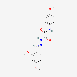 molecular formula C18H19N3O5 B3866038 2-[(2E)-2-(2,4-dimethoxybenzylidene)hydrazinyl]-N-(4-methoxyphenyl)-2-oxoacetamide 