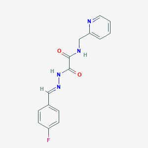 molecular formula C15H13FN4O2 B3866061 N'-[(E)-(4-fluorophenyl)methylideneamino]-N-(pyridin-2-ylmethyl)oxamide 