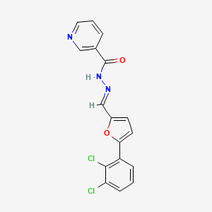 molecular formula C17H11Cl2N3O2 B3866088 N'-{(E)-[5-(2,3-dichlorophenyl)furan-2-yl]methylidene}pyridine-3-carbohydrazide 