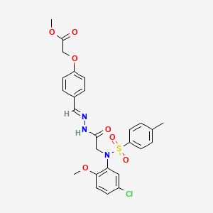 molecular formula C26H26ClN3O7S B3866101 METHYL 2-{4-[(E)-({2-[N-(5-CHLORO-2-METHOXYPHENYL)4-METHYLBENZENESULFONAMIDO]ACETAMIDO}IMINO)METHYL]PHENOXY}ACETATE 