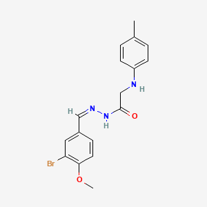 molecular formula C17H18BrN3O2 B3866115 N-[(Z)-(3-bromo-4-methoxyphenyl)methylideneamino]-2-(4-methylanilino)acetamide 