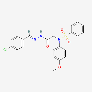 molecular formula C22H20ClN3O4S B3866143 N-({N'-[(E)-(4-CHLOROPHENYL)METHYLIDENE]HYDRAZINECARBONYL}METHYL)-N-(4-METHOXYPHENYL)BENZENESULFONAMIDE 