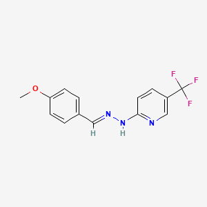 molecular formula C14H12F3N3O B3866188 N-[(E)-(4-methoxyphenyl)methylideneamino]-5-(trifluoromethyl)pyridin-2-amine 