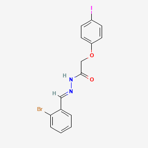 molecular formula C15H12BrIN2O2 B3866213 N'-[(E)-(2-bromophenyl)methylidene]-2-(4-iodophenoxy)acetohydrazide 