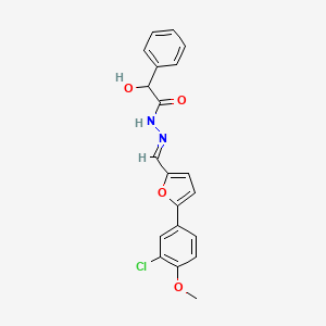 molecular formula C20H17ClN2O4 B3866248 N-[(E)-[5-(3-chloro-4-methoxyphenyl)furan-2-yl]methylideneamino]-2-hydroxy-2-phenylacetamide 