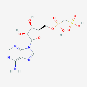 molecular formula C11H16N5O9PS B038663 [[(2R,3S,4R)-5-(6-aminopurin-9-yl)-3,4-dihydroxyoxolan-2-yl]methoxy-hydroxyphosphoryl]methanesulfonic acid CAS No. 120975-36-2