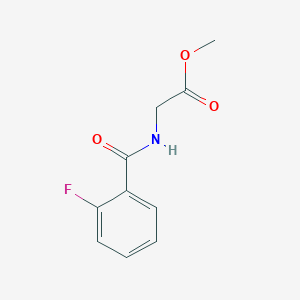 molecular formula C10H10FNO3 B3866396 METHYL 2-[(2-FLUOROPHENYL)FORMAMIDO]ACETATE CAS No. 5558-80-5