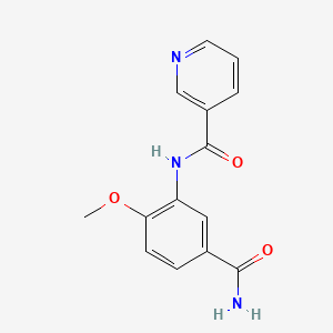molecular formula C14H13N3O3 B3866487 N-(5-carbamoyl-2-methoxyphenyl)pyridine-3-carboxamide 