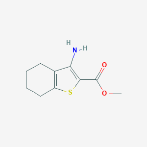 molecular formula C10H13NO2S B038665 Methyl 3-amino-4,5,6,7-tetrahydrobenzo[b]thiophene-2-carboxylate CAS No. 119205-38-8