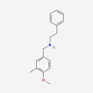 molecular formula C17H21NO B3866519 N-[(4-methoxy-3-methylphenyl)methyl]-2-phenylethanamine 