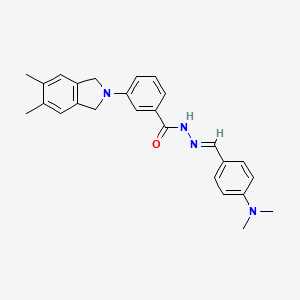 molecular formula C26H28N4O B3866608 N-[(E)-[4-(dimethylamino)phenyl]methylideneamino]-3-(5,6-dimethyl-1,3-dihydroisoindol-2-yl)benzamide 