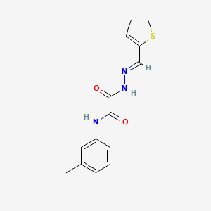 molecular formula C15H15N3O2S B3866650 N-(3,4-dimethylphenyl)-2-oxo-2-[(2E)-2-(thiophen-2-ylmethylidene)hydrazinyl]acetamide 