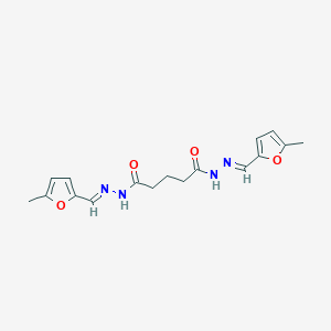 molecular formula C17H20N4O4 B3866788 N,N'-bis[(E)-(5-methylfuran-2-yl)methylideneamino]pentanediamide 