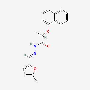 molecular formula C19H18N2O3 B3866814 N-[(E)-(5-methylfuran-2-yl)methylideneamino]-2-naphthalen-1-yloxypropanamide 