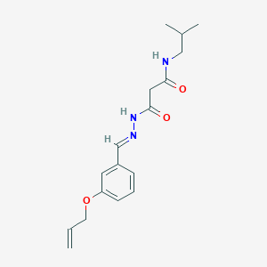 molecular formula C17H23N3O3 B3866819 N-(2-methylpropyl)-N'-[(E)-(3-prop-2-enoxyphenyl)methylideneamino]propanediamide 