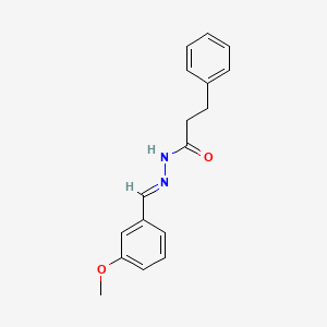 molecular formula C17H18N2O2 B3866838 N'-[(E)-(3-methoxyphenyl)methylidene]-3-phenylpropanehydrazide 