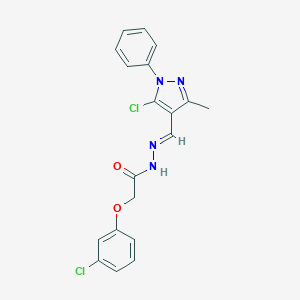 molecular formula C19H16Cl2N4O2 B386686 N'-[(5-chloro-3-methyl-1-phenyl-1H-pyrazol-4-yl)methylene]-2-(3-chlorophenoxy)acetohydrazide CAS No. 357387-32-7