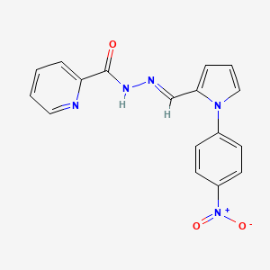 molecular formula C17H13N5O3 B3866908 N'-{(E)-[1-(4-nitrophenyl)-1H-pyrrol-2-yl]methylidene}pyridine-2-carbohydrazide 