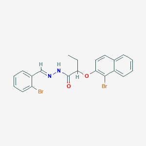 molecular formula C21H18Br2N2O2 B386694 N'-(2-Bromobenzylidene)-2-(1-bromo-2-naphthyloxy)butyrohydrazide 