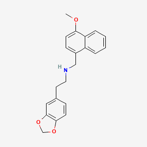 molecular formula C21H21NO3 B3866986 N-[2-(1,3-BENZODIOXOL-5-YL)ETHYL]-N-[(4-METHOXY-1-NAPHTHYL)METHYL]AMINE 