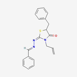 molecular formula C20H19N3OS B3867015 benzaldehyde [(2E)-3-allyl-5-benzyl-4-oxo-1,3-thiazolidin-2-ylidene]hydrazone 