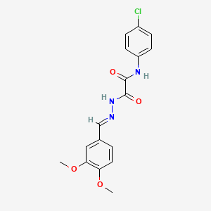 molecular formula C17H16ClN3O4 B3867046 N-(4-chlorophenyl)-2-[(2E)-2-(3,4-dimethoxybenzylidene)hydrazinyl]-2-oxoacetamide CAS No. 5562-21-0