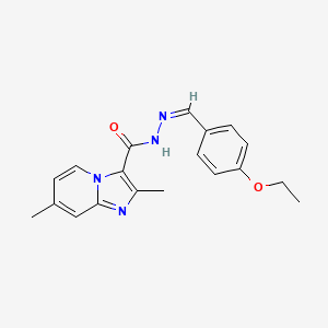molecular formula C19H20N4O2 B3867187 N-[(Z)-(4-ethoxyphenyl)methylideneamino]-2,7-dimethylimidazo[1,2-a]pyridine-3-carboxamide 