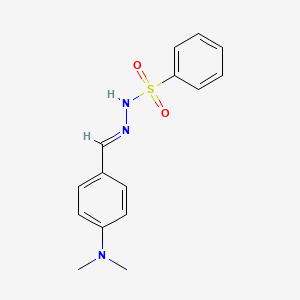 molecular formula C15H17N3O2S B3867267 N-[(E)-[4-(dimethylamino)phenyl]methylideneamino]benzenesulfonamide 