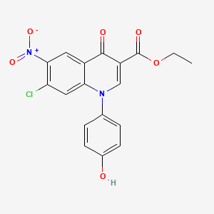 molecular formula C18H13ClN2O6 B3867308 Ethyl 7-chloro-1-(4-hydroxyphenyl)-6-nitro-4-oxo-1,4-dihydroquinoline-3-carboxylate 