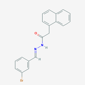 molecular formula C19H15BrN2O B3867338 N-[(E)-(3-bromophenyl)methylideneamino]-2-naphthalen-1-ylacetamide 