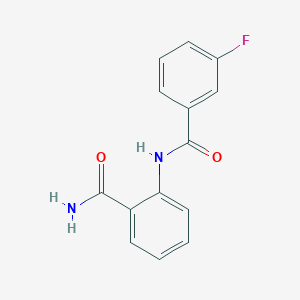 molecular formula C14H11FN2O2 B3867394 N-(2-carbamoylphenyl)-3-fluorobenzamide 