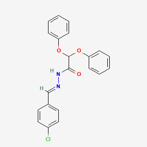 molecular formula C21H17ClN2O3 B3867416 N-[(E)-(4-chlorophenyl)methylideneamino]-2,2-diphenoxyacetamide 