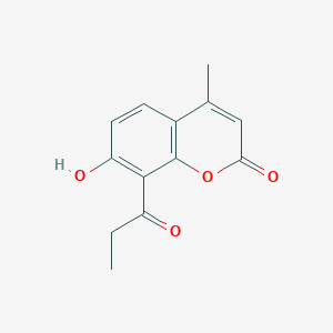 molecular formula C13H12O4 B3867489 7-hydroxy-4-methyl-8-propanoyl-2H-chromen-2-one CAS No. 3361-71-5