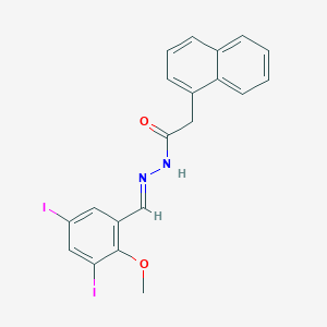 molecular formula C20H16I2N2O2 B3867496 N-[(E)-(3,5-diiodo-2-methoxyphenyl)methylideneamino]-2-naphthalen-1-ylacetamide 