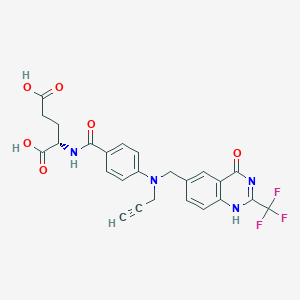 (2S)-2-[[4-[[4-oxo-2-(trifluoromethyl)-1H-quinazolin-6-yl]methyl-prop-2-ynylamino]benzoyl]amino]pentanedioic acid