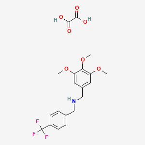 molecular formula C20H22F3NO7 B3867542 oxalic acid;1-[4-(trifluoromethyl)phenyl]-N-[(3,4,5-trimethoxyphenyl)methyl]methanamine 
