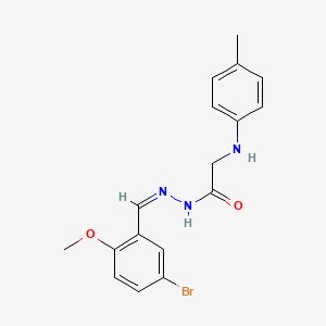 molecular formula C17H18BrN3O2 B3867604 N-[(Z)-(5-bromo-2-methoxyphenyl)methylideneamino]-2-(4-methylanilino)acetamide 