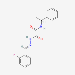 molecular formula C17H16FN3O2 B3867607 N'-[(E)-(2-fluorophenyl)methylideneamino]-N-(1-phenylethyl)oxamide 