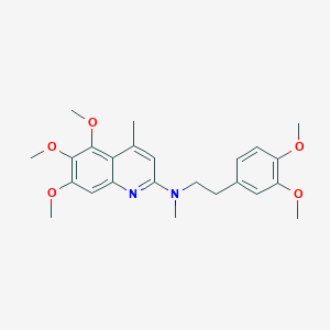 molecular formula C24H30N2O5 B3867631 N-[2-(3,4-dimethoxyphenyl)ethyl]-5,6,7-trimethoxy-N,4-dimethylquinolin-2-amine 