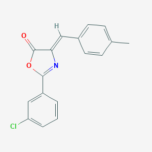 molecular formula C17H12ClNO2 B386766 (4Z)-2-(3-CHLOROPHENYL)-4-[(4-METHYLPHENYL)METHYLIDENE]-4,5-DIHYDRO-1,3-OXAZOL-5-ONE 