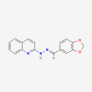 molecular formula C17H13N3O2 B3867664 N-[(E)-1,3-benzodioxol-5-ylmethylideneamino]quinolin-2-amine 