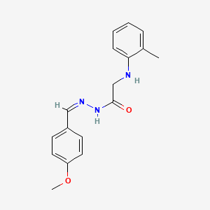 molecular formula C17H19N3O2 B3867681 N-[(Z)-(4-methoxyphenyl)methylideneamino]-2-(2-methylanilino)acetamide 