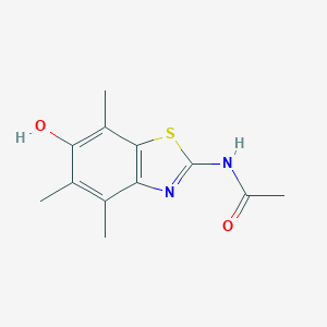 molecular formula C12H14N2O2S B038677 Acetamide,n-(6-hydroxy-4,5,7-trimethyl-2-benzothiazolyl)- CAS No. 120164-65-0