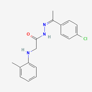 molecular formula C17H18ClN3O B3867720 N-[(Z)-1-(4-chlorophenyl)ethylideneamino]-2-(2-methylanilino)acetamide 