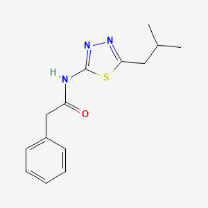 molecular formula C14H17N3OS B3867763 N-[5-(2-methylpropyl)-1,3,4-thiadiazol-2-yl]-2-phenylacetamide 