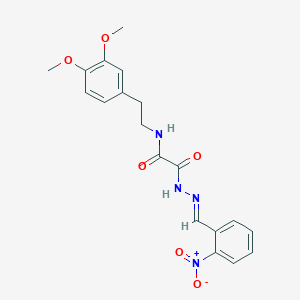 molecular formula C19H20N4O6 B3867771 N-[2-(3,4-dimethoxyphenyl)ethyl]-N'-[(E)-(2-nitrophenyl)methylideneamino]oxamide 